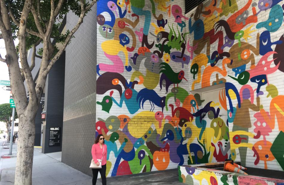 Street art brightens corners of downtown Los Angeles. PHOTOS: PAM JONES