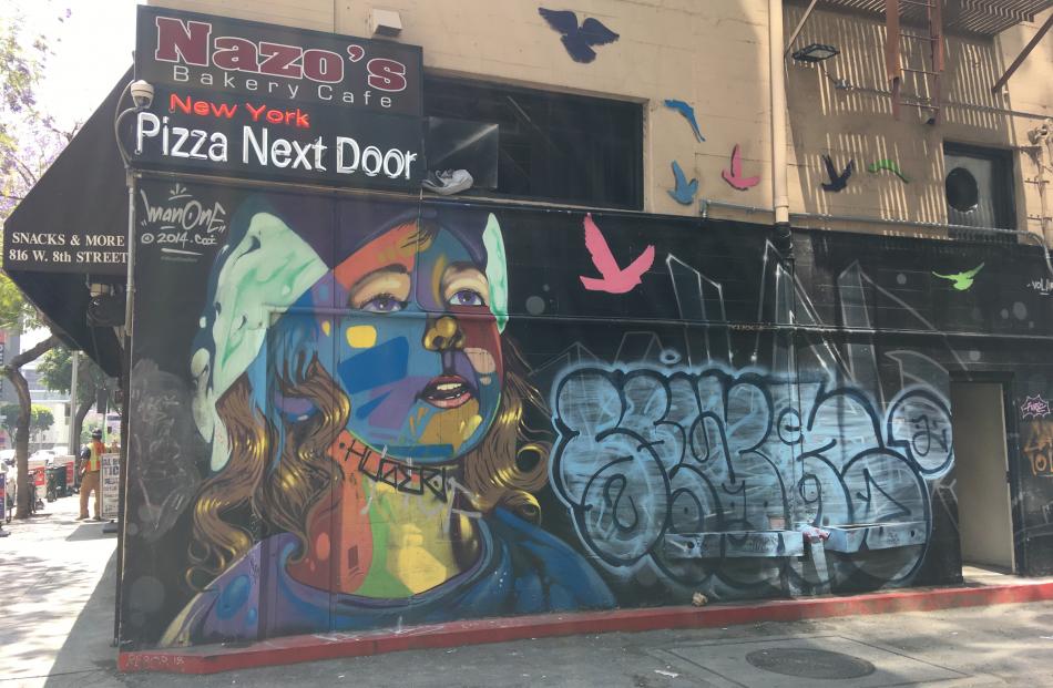 Street art brightens corners of downtown Los Angeles. PHOTOS: PAM JONES