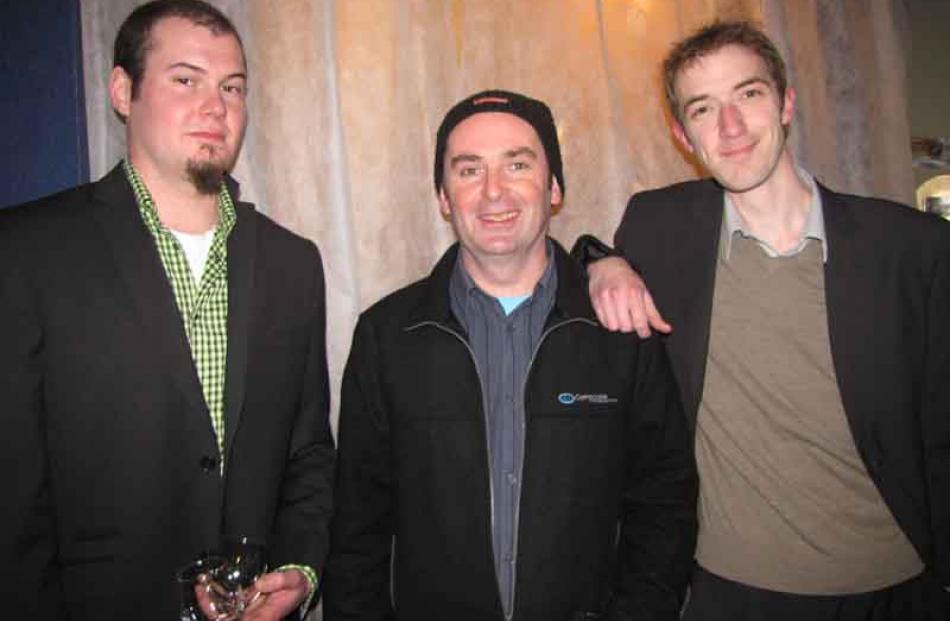 From left Tom Koberstein, Jamie Relton and Josh Keeble, all of Queenstown.