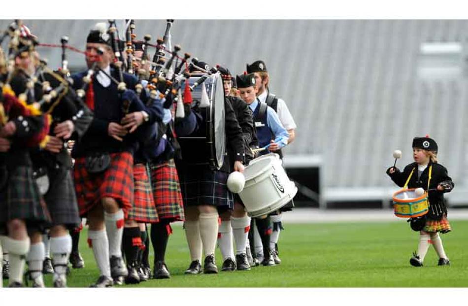 Kiera O'Neill [4] of Ranfurly with the Maniototo Highland Pipe Band.