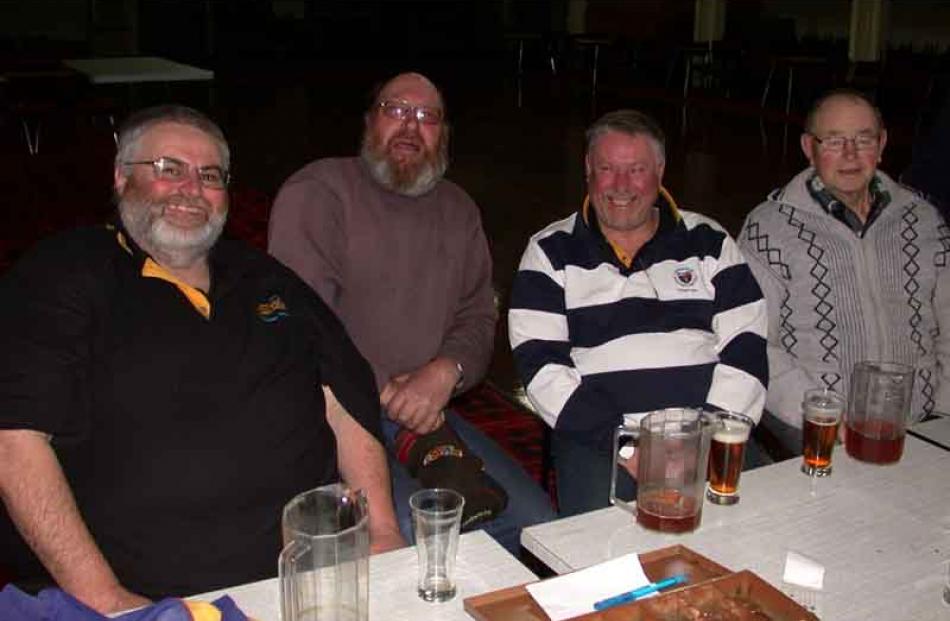 Supporters' club members Chris Rawson, Rock Hudson, Steve Rawson and Norman Clarke.