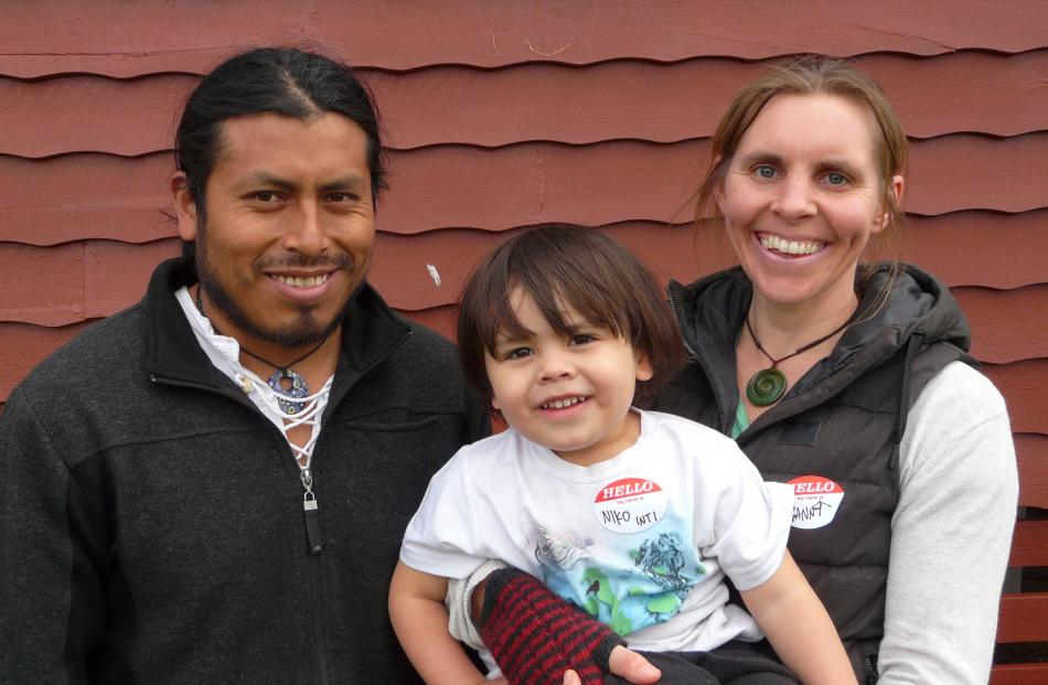 Jorge Jimenez, Niko Jimenez-Cunninghame (2), and Francesca Cunninghame, of Dunedin.