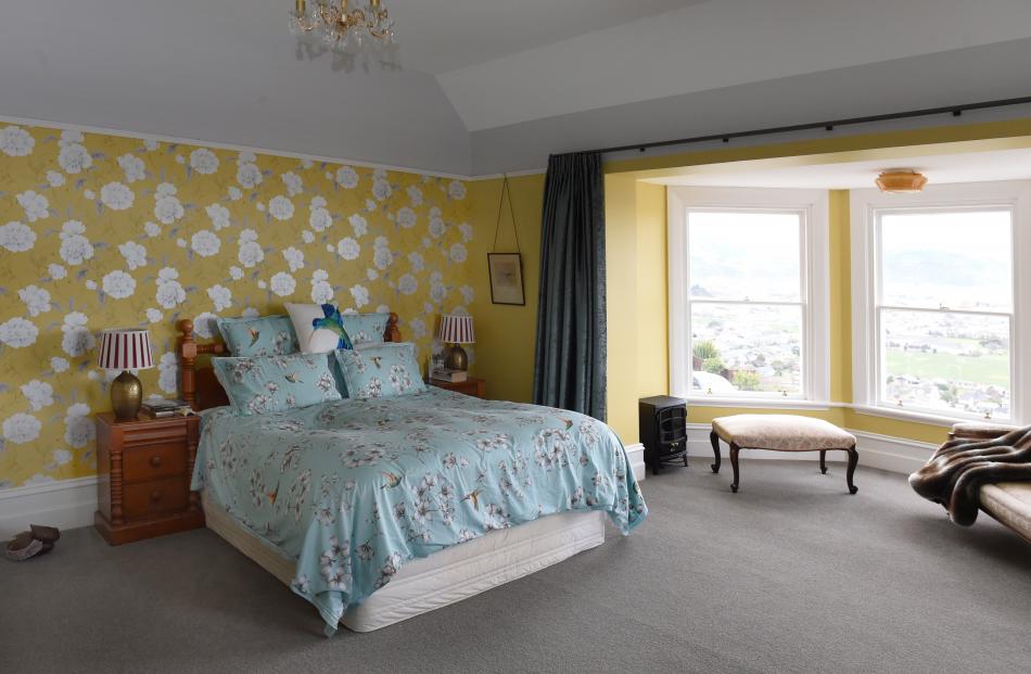 The spacious master bedroom in on the first floor. 