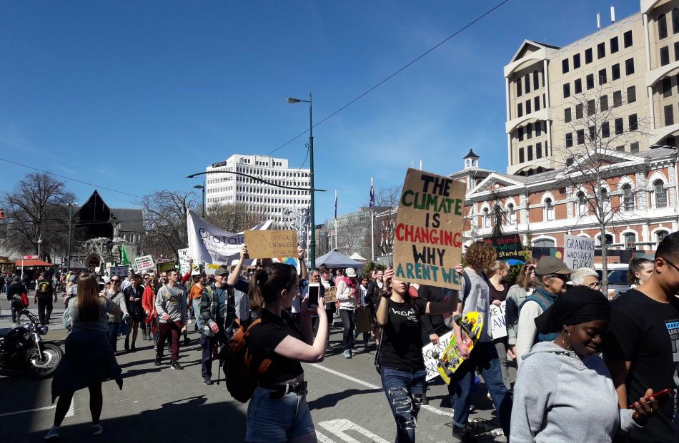 The march from Cathedral Square. Photo: Claire Booker