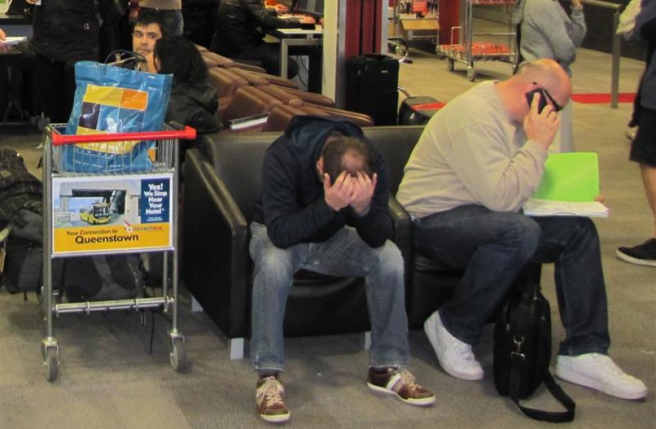 Some passengers choose to sit out flight disruptions in Queenstown Airport. Photo by James Beech.