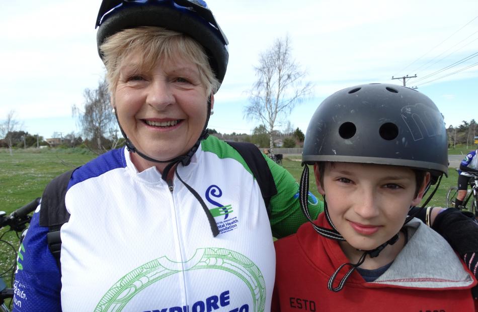 Toni Gray and Liam Marchant (11), both of Oamaru.
