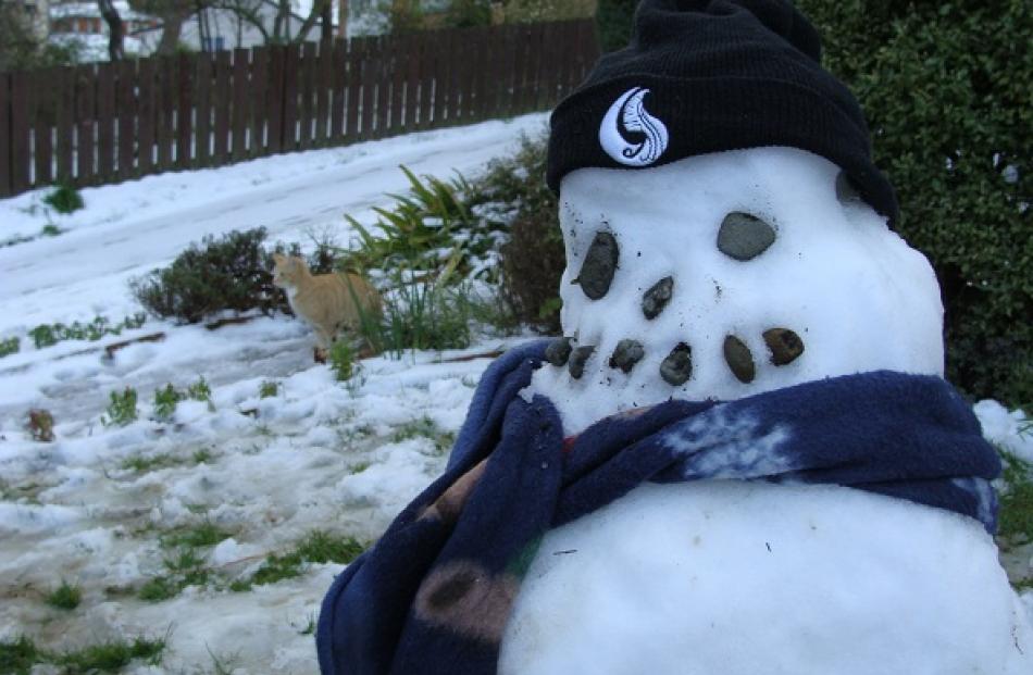 Bob the Snowman in Waverley, Dunedin. Photo Trevor Lewis