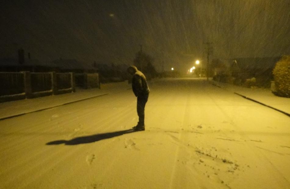 Rob Needham on Bush Rd, Mosgiel. Photo Christina Needham