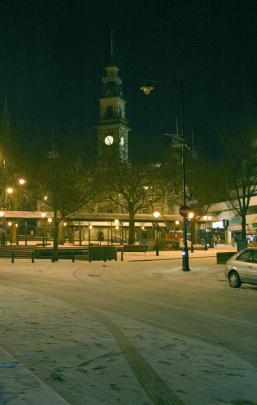The city centre in Dunedin on Sunday night. Photo Mark McLeod