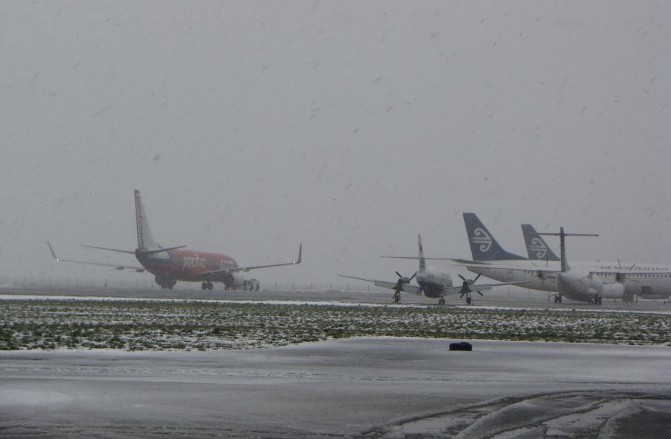The first flight out of Dunedin Airport on August 15. Photo by Jordan Kean.