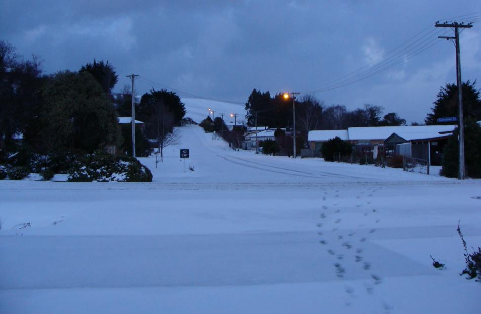 Waihola, blanketed by snow. Photo by Jordan Kean.