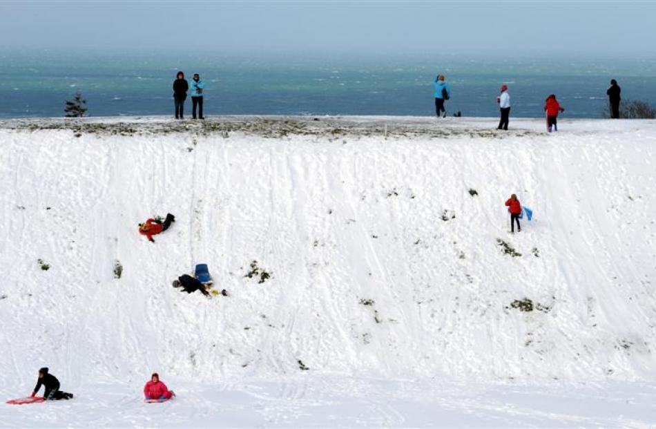 Forget blue skies and holes-in-one, Belleknowes Golf Club was home to sleds and boogie boards as...