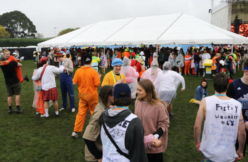 The rain didn't stop the party at Lincoln University. 