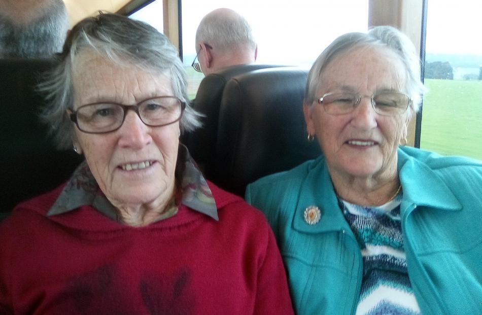 Ngaire Kennedy, of Wellington, and Vivienne Kerr, of Paraparaumu Beach, sisters of locomotive...