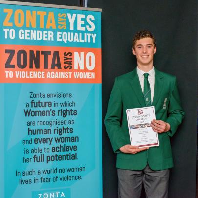 Nathan Van Slooten, Burnside High School, the award for contribution by a young man as an...