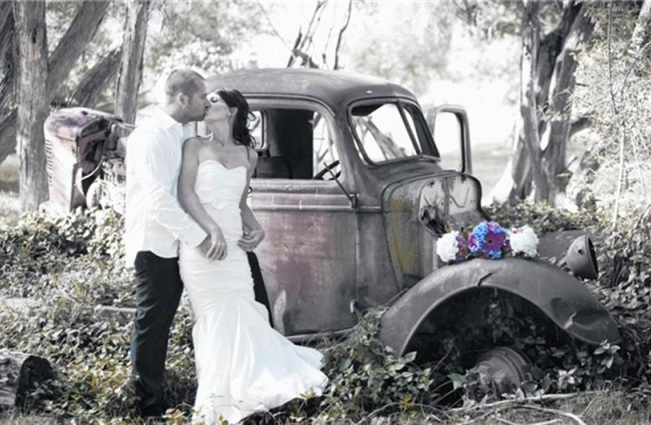 Amanda Smees and Simon Hawkins, who were married at Lookout Lodge, Wanaka, in March. Photo by...