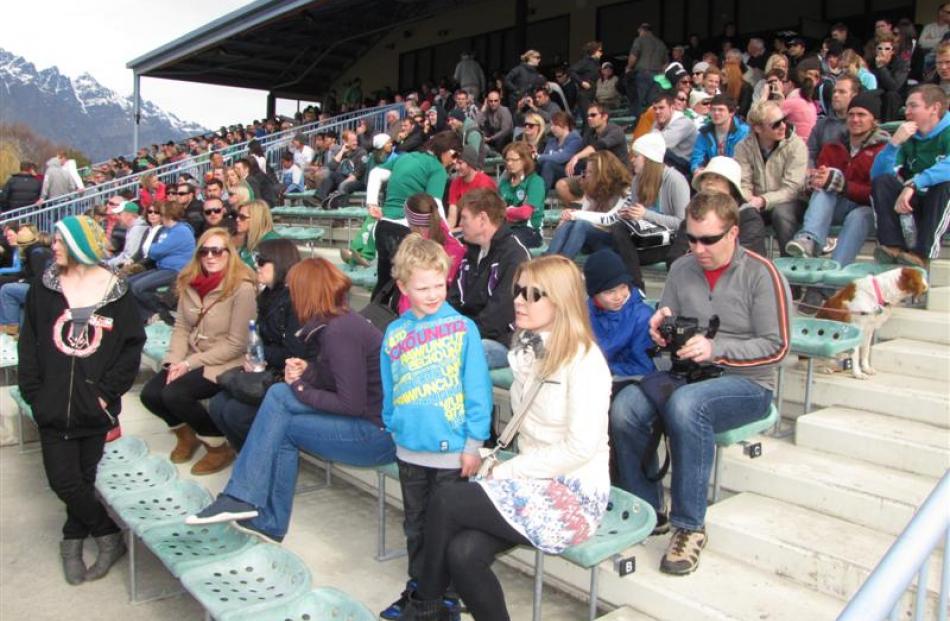 Hundreds of Rugby World Cup visitors and Wakatipu residents lined the stand to watch their Irish...
