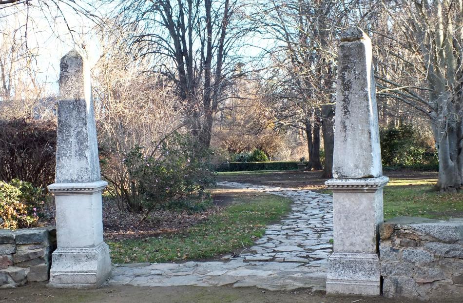 Obelisks at the entrance to a 19th-century property, Braidwood, near Canberra. 