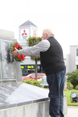 About 20 people gathered at the Invercargill Cenotaph yesterday.