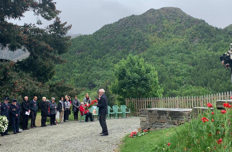 The Armistice Day ceremony in Arrowtown. 