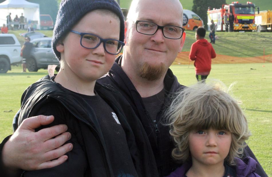 Caleb (8), Adrian, and Piper McCauley (5), of Oamaru.