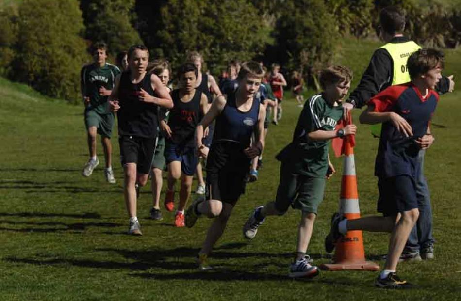 Competitors in the Year 8 boys' section.