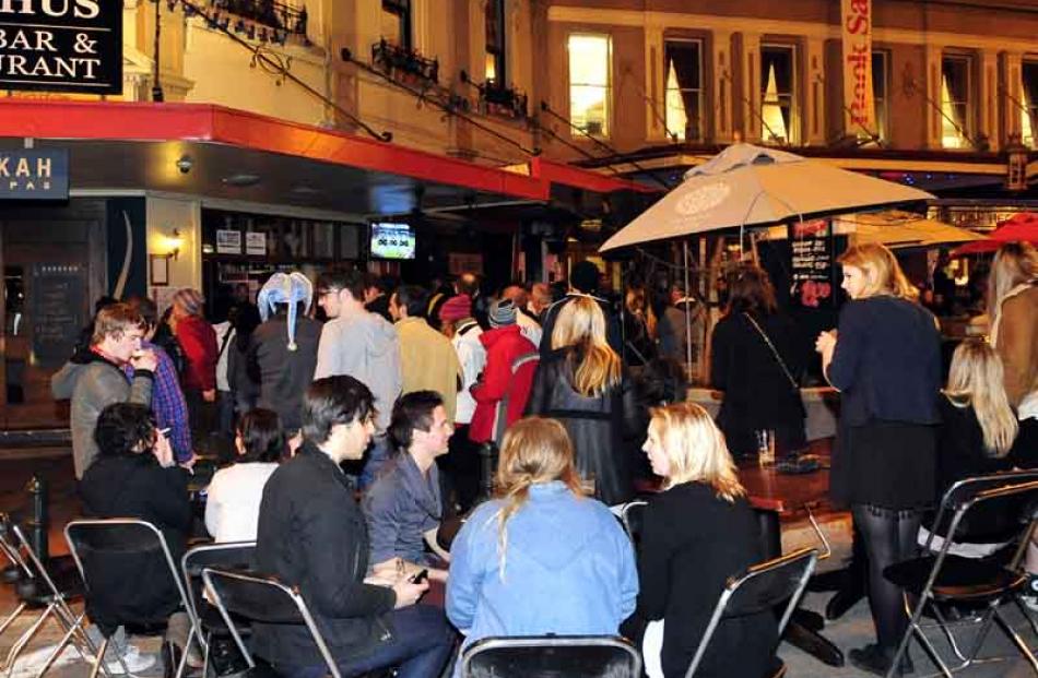 Bars in the lower Octagon bustling with fans.