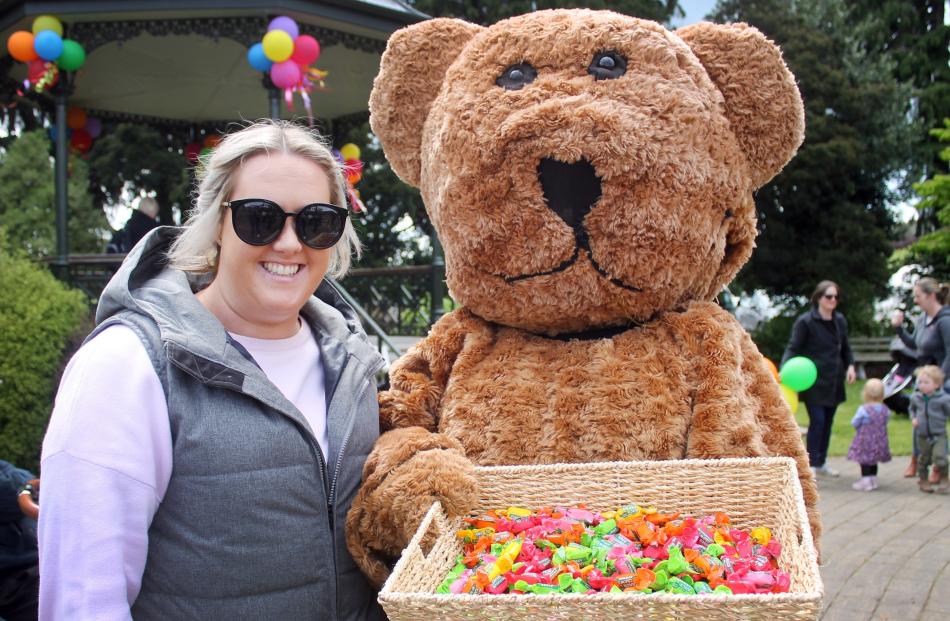 Hannah Dowling and Ted the Bear, both of Winton.