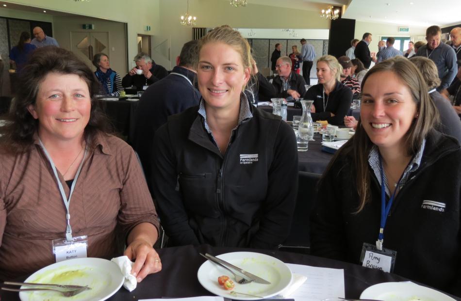 Enjoying the NZARN conference in Gore last Wednesday are (from left) dairy farmer Katy Button, of...