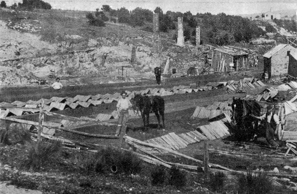 Saddle Hill resources: Jubilee coal mine and brick fields in foreground, Mr Howarth in charge....