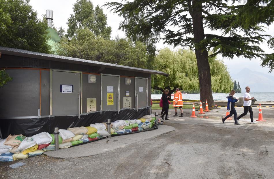 The council temporarily closed public toilets on Queenstown’s lake front. 