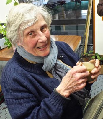 Elizabeth Whitcombe was the winner of the Dunedin Vegetable Growers' Club's Spud in a bucket...