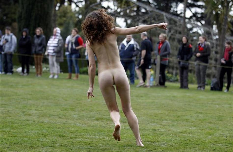 A streaker runs on the field. REUTERS/Stefan Wermuth