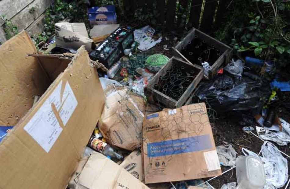 An almost bio-hazard backyard at the student flat at 402 leith Street for the messy flat...