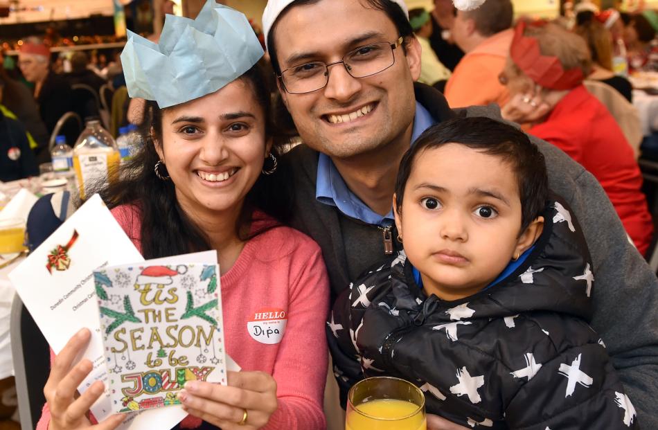 Nepalese family (from left) Dipa Bhandari, Gaurav Gyanwali and Prapti Gyanwali (3) experience...