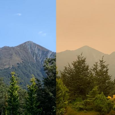 An unfiltered view of Mt Hanlon yesterday and today. Photo: Simone Flight