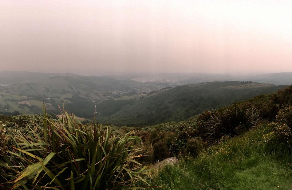 The view from Mount Cargill this morning. Photo: Gerard O'Brien