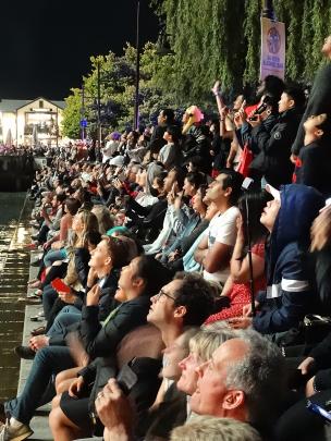 Thousands lined Queenstown’s town centre lakefront to watch, and film, the midnight fireworks...