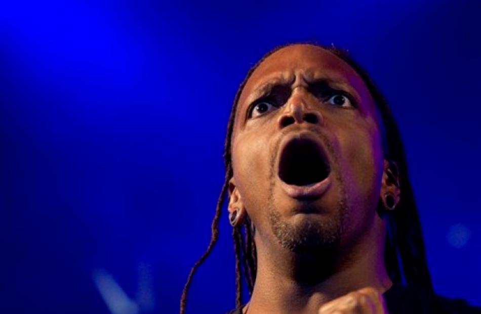 US Derrick Green of Brazilian heavy metal band Sepultura performs during Rock in Rio.(AP Photo...