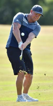 Ben Patston plays to the 10th green in the New Zealand Open pre-qualifying tournament at the...