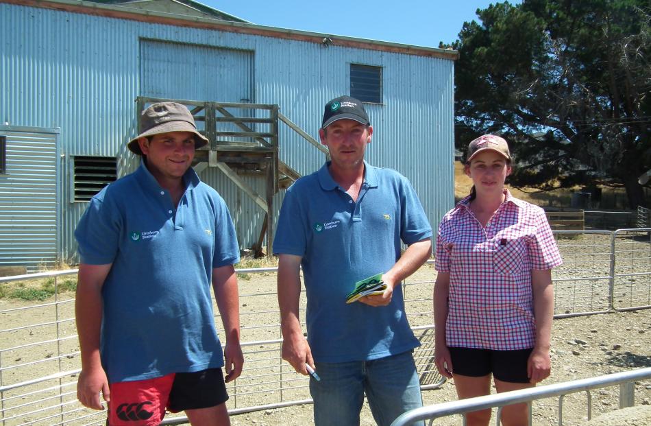 Matt Black, Gareth Finlayson and Elena Hammington, of nearby Linnburn Station, make their way...