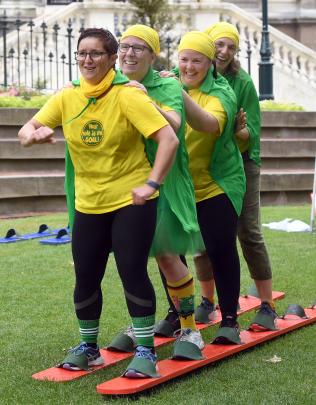 All ready to compete are (from left): Tracy Ballantine, Sarah Keen, Jade Saunders and Adrienne...