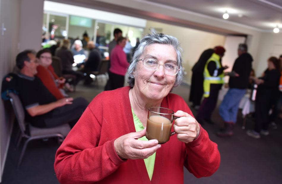 Mataura resident of 64 years Sharon Argyle takes comfort in a cup of tea at the Edendale...