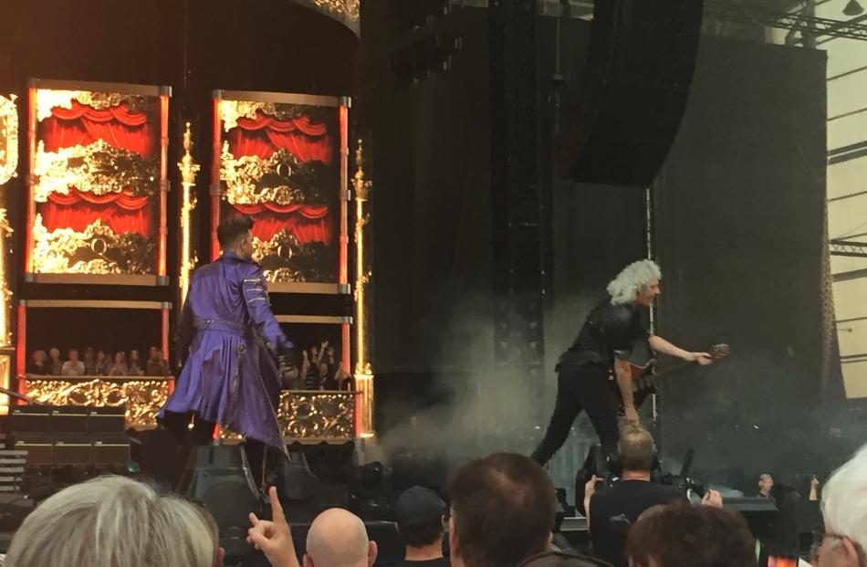 Adam Lambert and Brian May on stage. Photo: supplied 