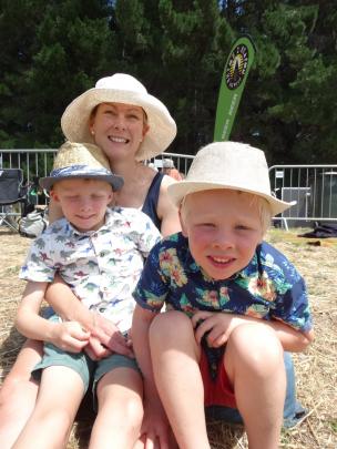 Jane, Finley (6) and Laurence (4) Sharman, of Wanaka.