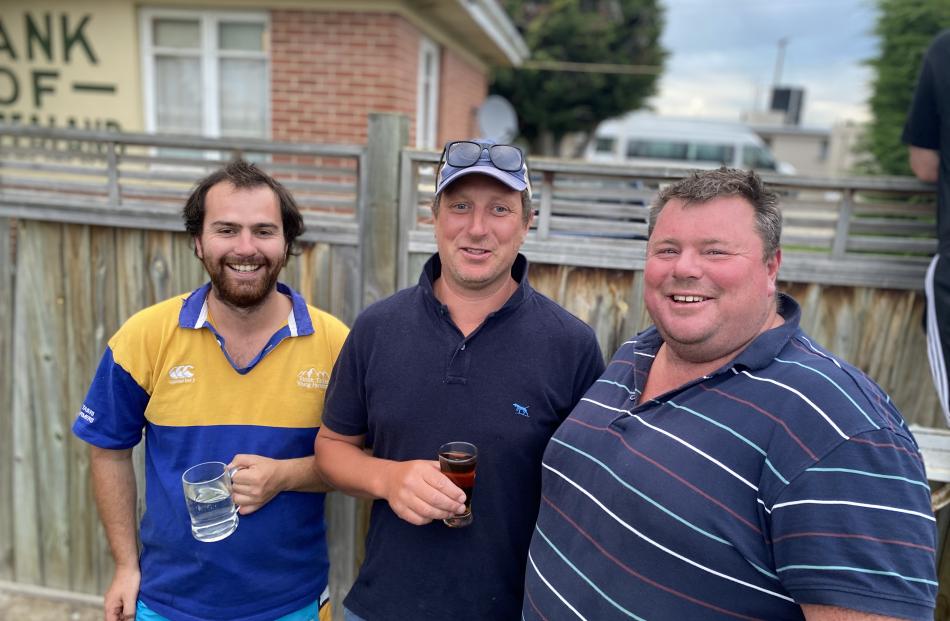 Tom Carruthers (left) and Stephen Dykes (centre), of Middlemarch, Mark O'Neill, of Hyde.