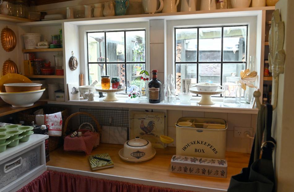 Homemade cakes and pies are sometimes left to cool on the deep windowsill in the butler's pantry. 