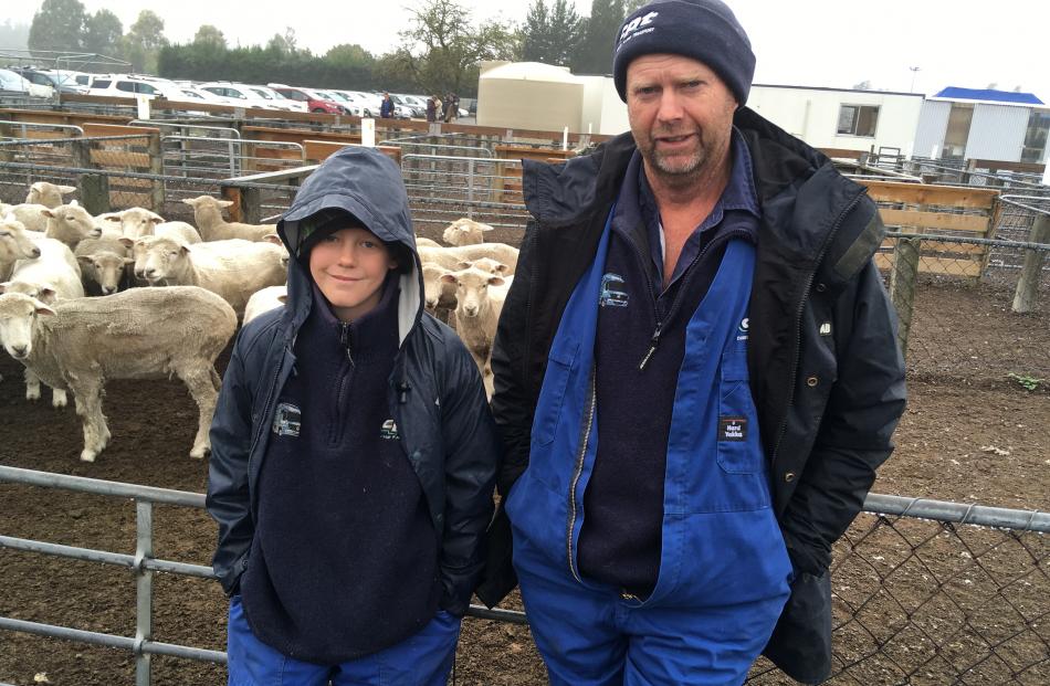 Jimmy Crampton (12, left) and his father Blair, of Amberley, transported sheep to the Sheffield...