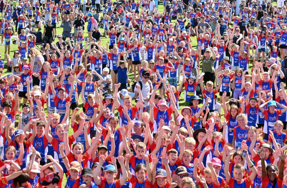 Children gather for the prizegiving after the Weet-bix Kids TRYathlon drew 1450 entrants in...