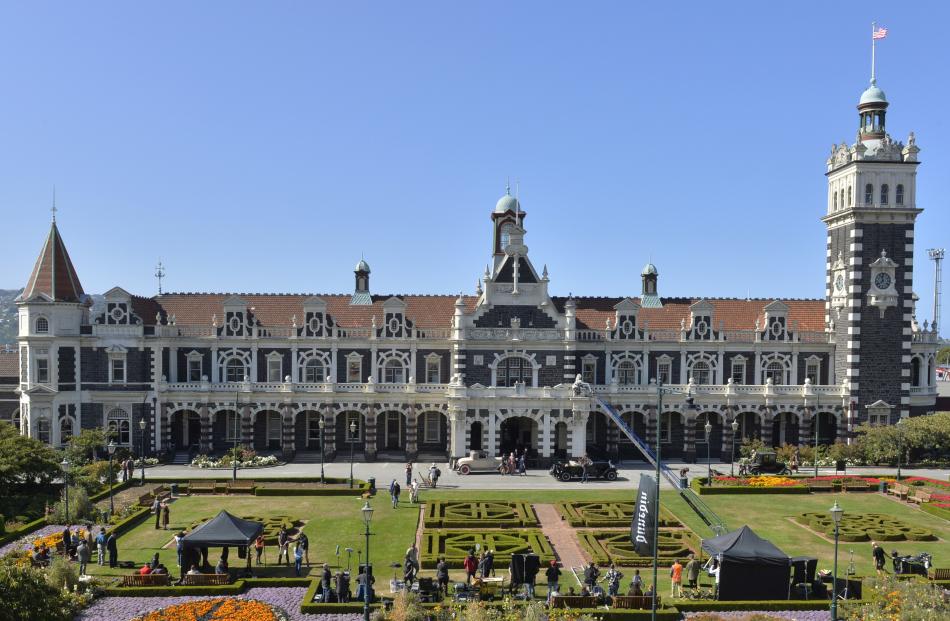 The US flag flies at the Dunedin Railway Station yesterday. PHOTOS: GERARD O’BRIEN/CHRISTINE O...